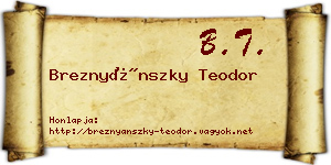 Breznyánszky Teodor névjegykártya